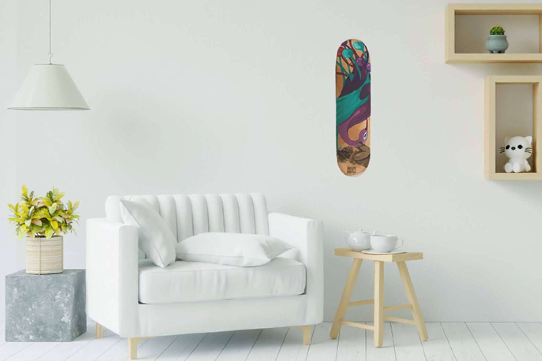elBrownie ofrece skates únicos y personalizados por artistas urbanos para decorar espacios