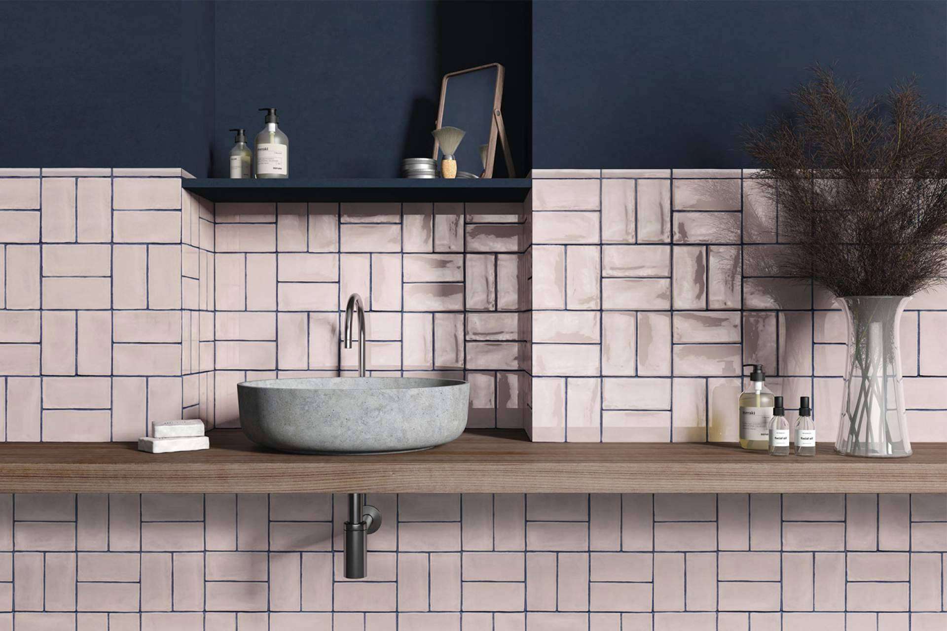 Duritti Cerámica permite atreverse a instalar azulejos rosas en cocinas y baños