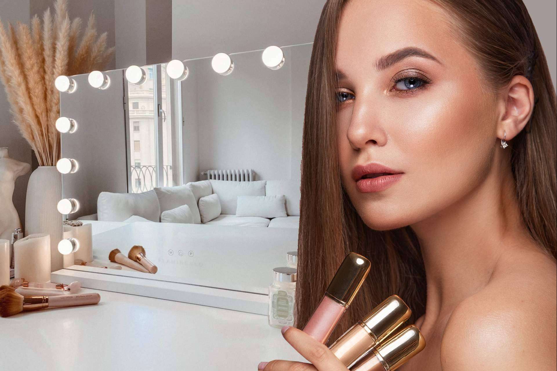 Este espejo con luz de maquillaje de la marca Flamingueo tiene excelentes valoraciones, y en zerca! está a muy buen precio
