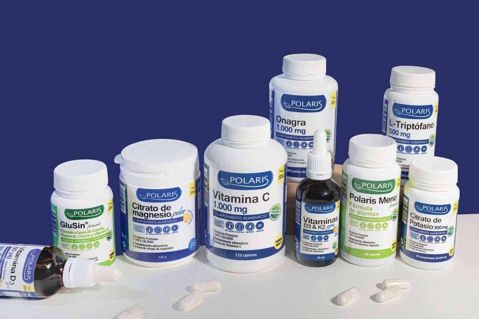 Suplementos y vitaminas fabricados por la compañía Polaris Fórmula