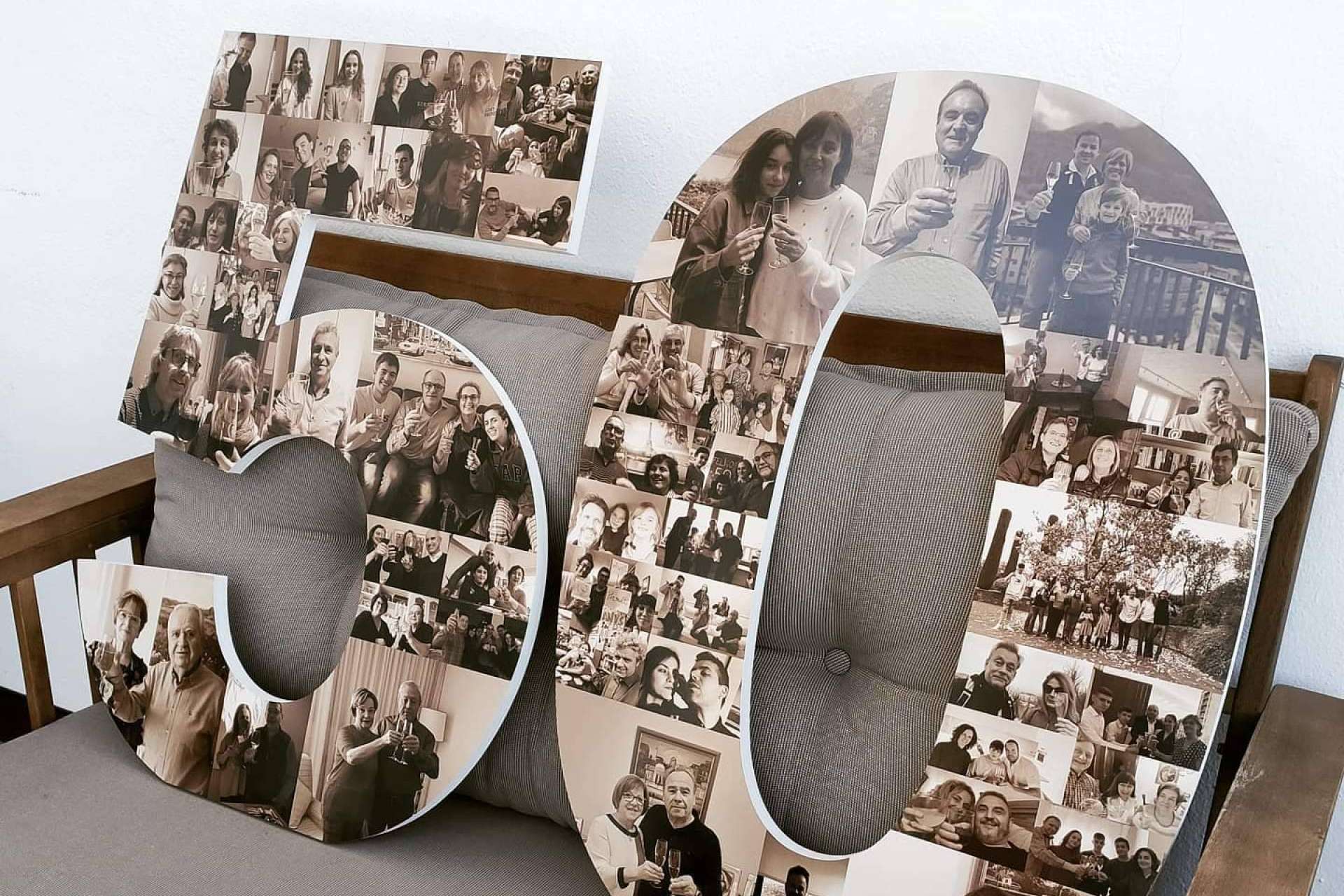 Personalizar el número de cumpleaños con fotos del homenajeado